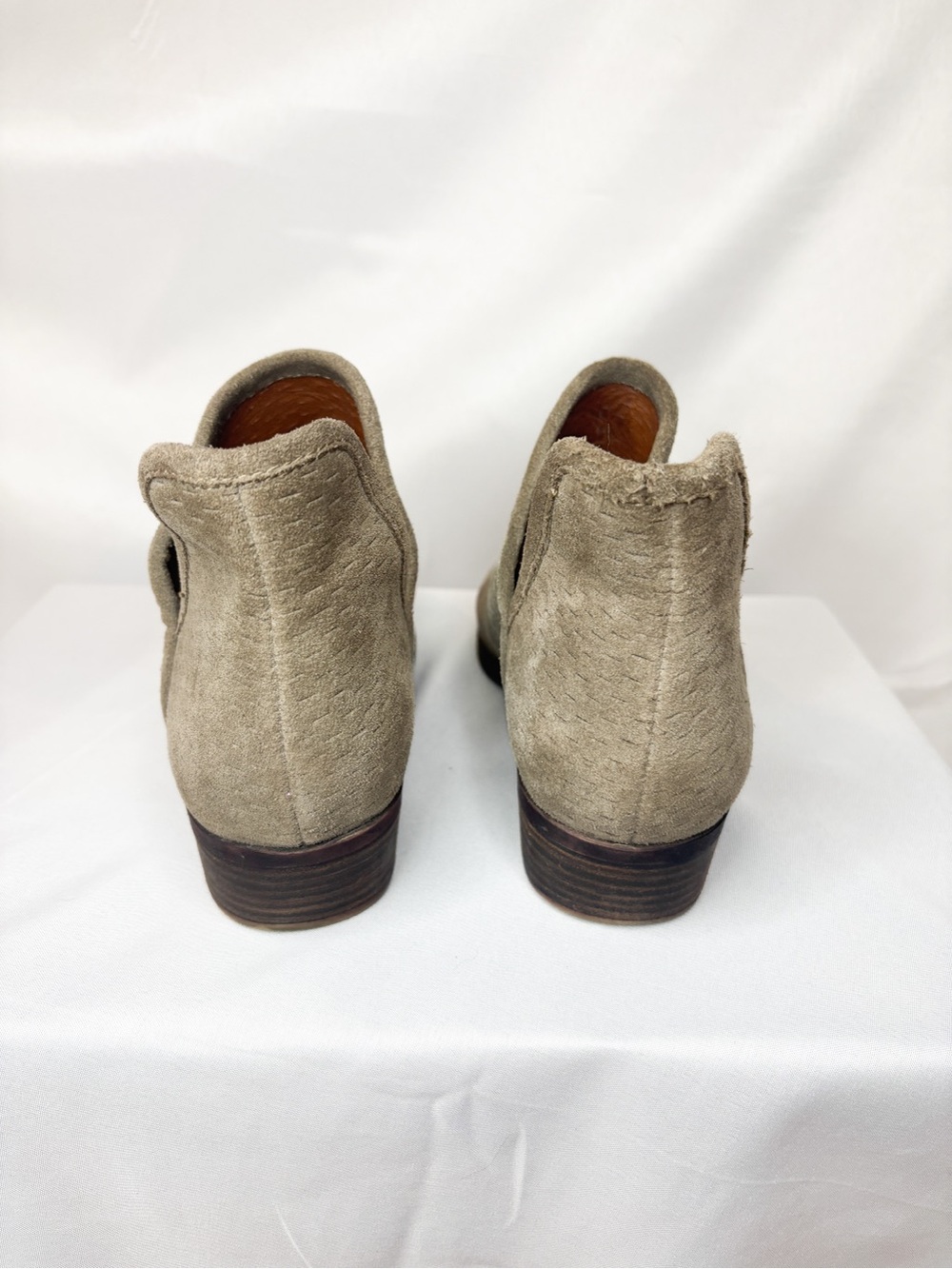 Lucky Brand Taupe Suede Slip-On Ankle Booties - Picture 3 of 4